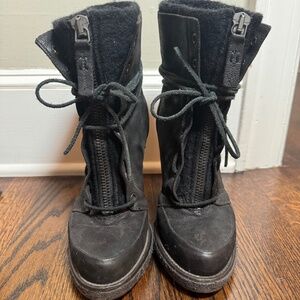 Buttero Heeled Boot Black Leather EU 38